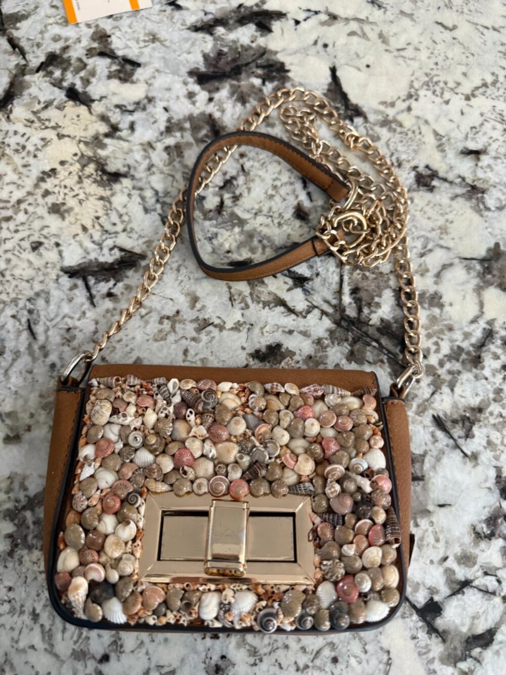 Crab Toes Bahamas Seashell Embellished Handbag Crossbody Purse